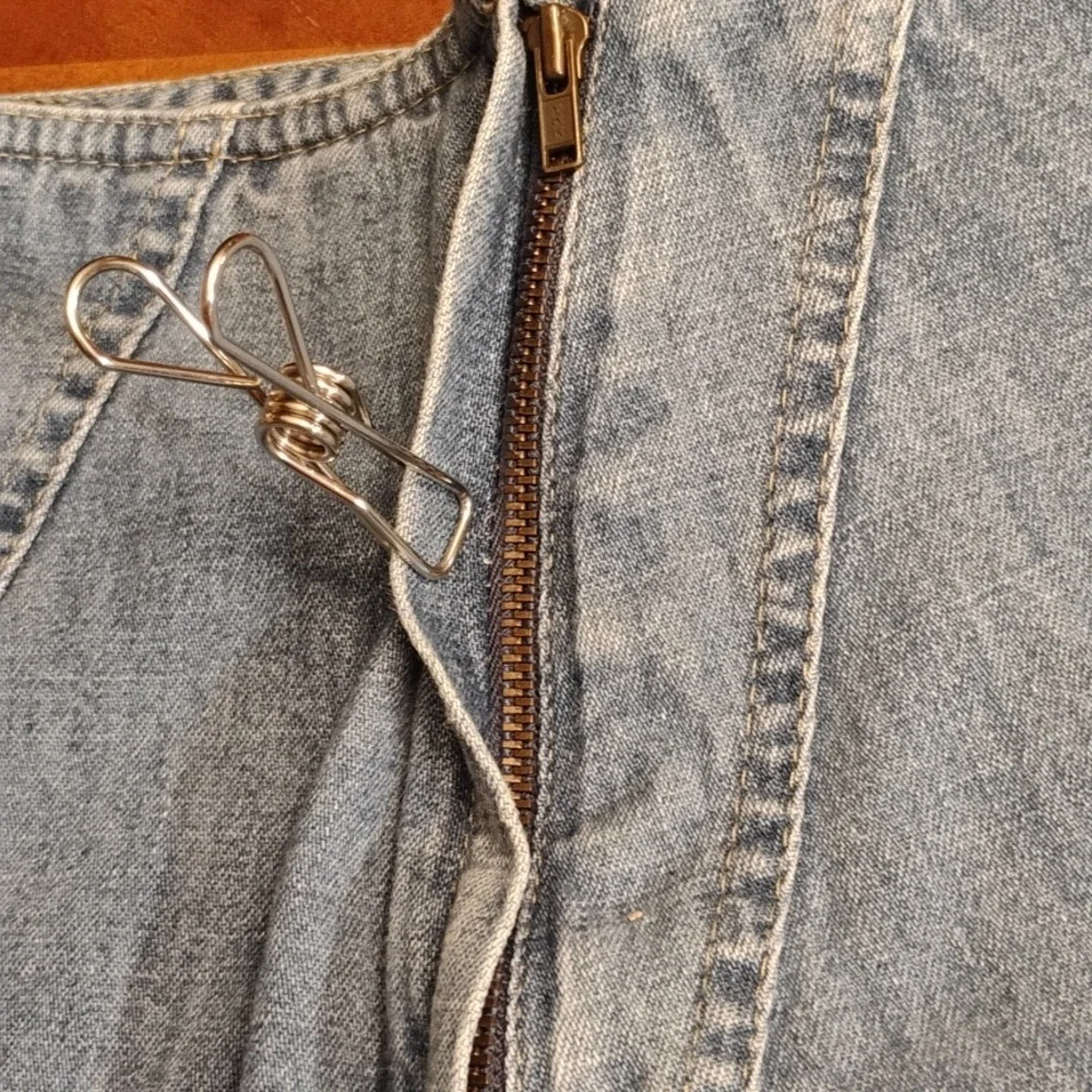 VTG Liz Claiborne Maxi Light Blue Wash Denim BOHO Skirt Waist 30" Size 8 - Picture 9 of 9